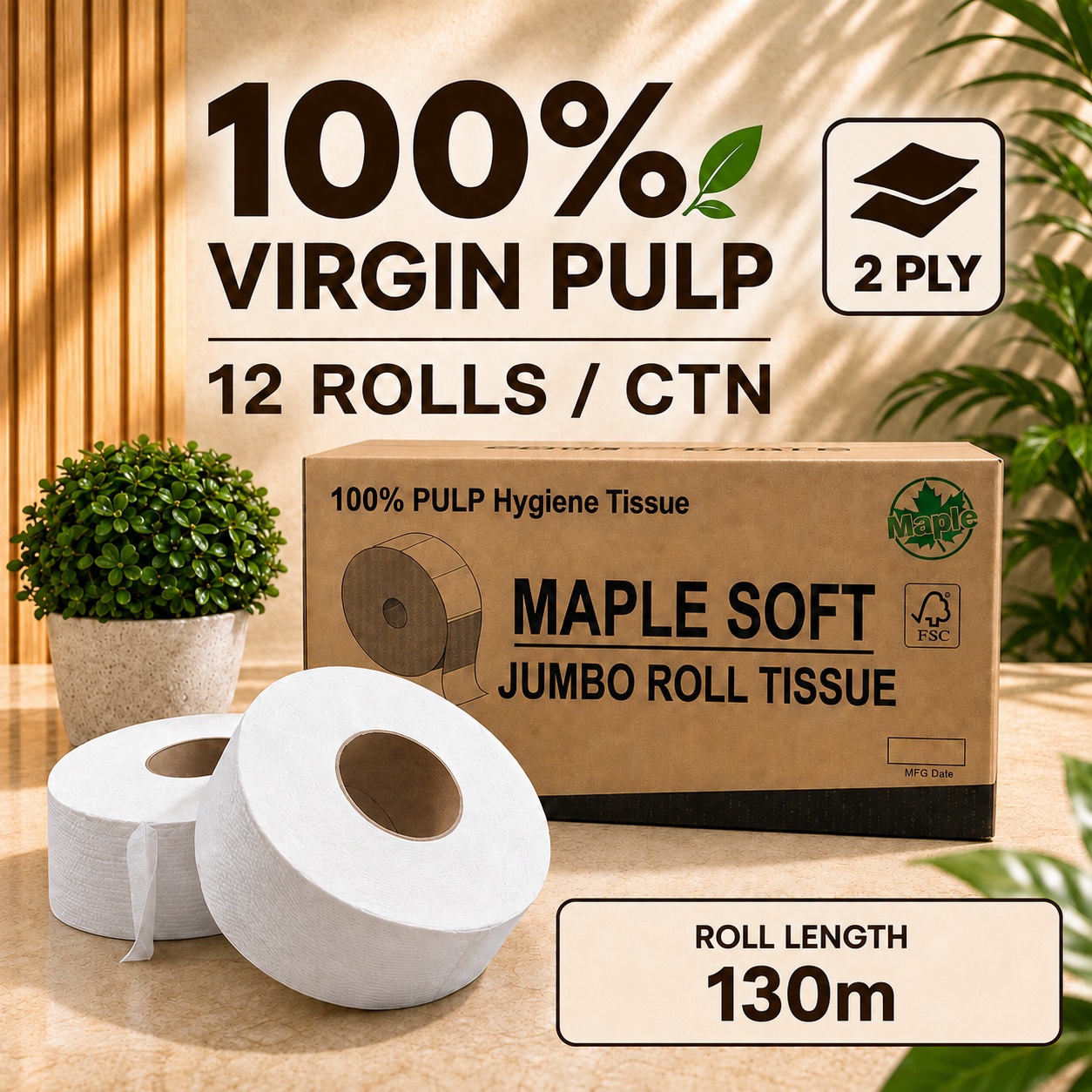 Jumbo Roll Tissue (130m) Jumbo Roll Tissue (130m)
